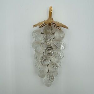 Vintage Swarovski Crystal 23 Grape Cluster Bunch Gold Leaf Sparkling Fruit
